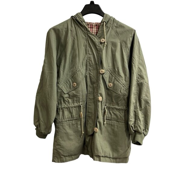 Vintage Mulberry Street Surplus Jacket Women Utility Green Cargo Gorpe Chore Y2K - Picture 1 of 12